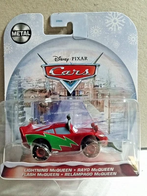 Disney Pixar Cars Lightning McQueen Holiday Christmas Series Metal Escala 1:55 Foto 1 de 2