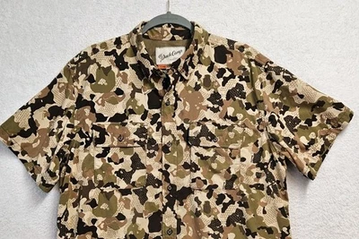 Camisa masculina manga curta Duck Camp tamanho XL ventilada botão para baixo camuflagem caça ao ar livre - Imagem 1 de 4