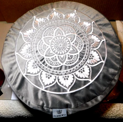 Florensi~Round Grey Tibetan Medication Yoga Comfort Pillow - Image 1 of 4