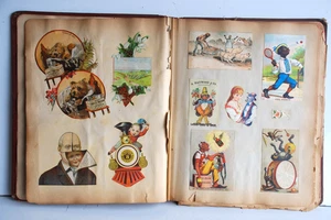 Álbum de recortes antiguo 100+ tarjetas comerciales publicidad, tarjetas de visita 100+ restos - Imagen 1 de 24