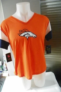 Nike Dri-Fit Women's Denver Broncos Orange Short Sleeve Shirt Size Large - Picture 1 of 5