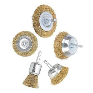 5 pcs Wire Cup/Wheel Brush Set For Drill Steel Brass Metal Cleaning Rust Sanding - Picture 1 of 2