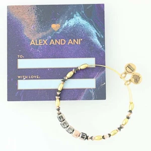 New ALEX AND ANI Crown Swarovski Crystal Bead Bangle Bracelet Brown Quartz - Picture 1 of 9