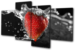 Essen Küche Erdbeere Früchte MULTI LEINWAND WANDBILD Bild Druck VA - Bild 1 von 1