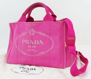 prada pink canvas tote