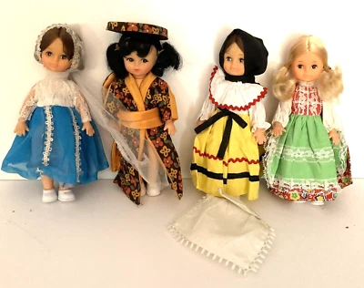 Vintage Cultural Dolls Uneeda Doll Friends from Other Lands Lot of 4 - Image 1 of 4