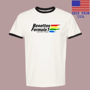 Benetton Racing Men's Ringer Black Size S-3XL - Picture 1 of 1