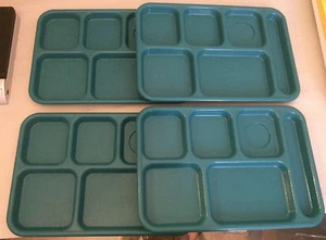 Used Set of 4 Cambro 10146CW 10"x14" Polycarbonate School Compartment Tray CLEAN - Picture 1 of 10