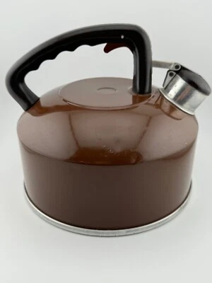 Vintage West Bend Aluminum Whistling Tea Kettle 2 1/2 Quart Brown - Image 1 of 4