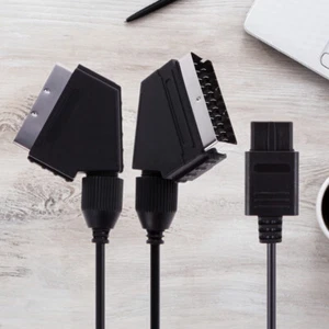 1.84M Gaming Euro Scart Plug Stereo Video Wire for SNES Gamecube and N64 Console - Picture 1 of 4