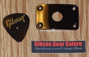 Gibson Explorer Jack Plate Output Black Chrome Metal Guitar Parts Custom Project - Picture 1 of 3