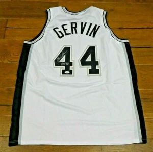 Camiseta deportiva de baloncesto firmada por George Gervin Ice Man de San Antonio con certificado de autenticidad JSA - Imagen 1 de 8