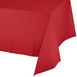  54" x 108" Plastic Table Covers - Heavy Duty Disposable Tablecloths 8ft. Long