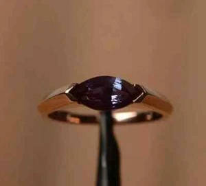 AAA 2.80 Ct Marquise Cut Alexandrite Ring, 14k solid white Gold Promise Ring - Picture 1 of 6