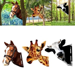 Animal Heads Metal Sculpture Artwork Nordic Figurine Wall Sculpture for Living - Picture 1 of 22