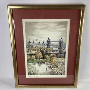 Raphael Tower of London Framed Print Bought In England In 1982 - 13” X 10.5” - Picture 1 of 6