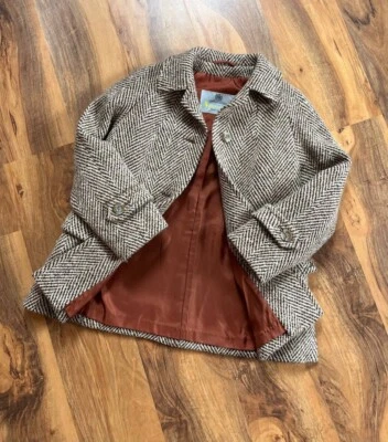 Abrigo corto de tweed irlandés de lana vintage para mujer Aquascutum talla M (10) Foto 1 de 4