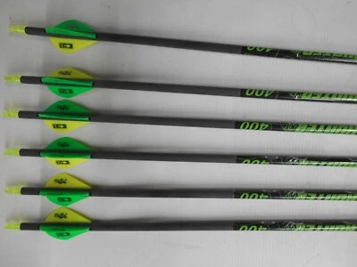 6 Gold Tip Hunter XT 400 Carbon Arrows w/ Bohning Blazer Vanes! WILL CUT! - Image 1 of 3