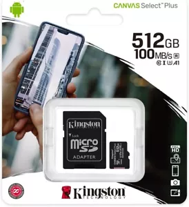 512GB Micro SD Card For LENOVO Tab Plus,P11,P12 Matte, M10 3rd Gen,M9,M11 Tablet - Picture 1 of 11
