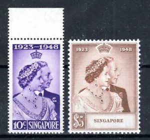 Singapore 1948 set matrimonio argento reale SG 31-32 nuovo nuovo di zecca/mh - Foto 1 di 1