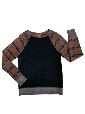 NUEVO SIN ETIQUETAS Sudadera Cherokee Cuello Redondo Pullover Puños Gris Azteca Naranja Niños L 12/14 Foto 1 de 4