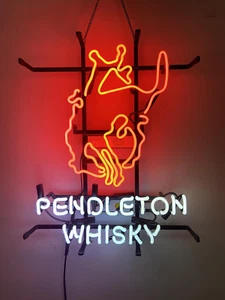 Letreros de neón Pendleton Whisky Hombre Cueva Cerveza Bar Pub Restaurante Decoración de pared 19x15 - Imagen 1 de 24