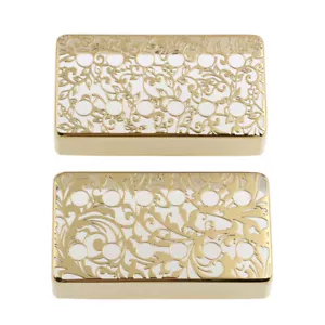 2 PIEZAS Cubierta para Guitarra Humbucker Tallada de 12 Agujeros Latón 50mm y 52mm Dorada FL - Imagen 1 de 5