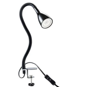 LED Klemmleuchte Tischlampe dimmbar Büro flexibel 230V 5W Leselampe Bett Schwarz - Bild 1 von 10