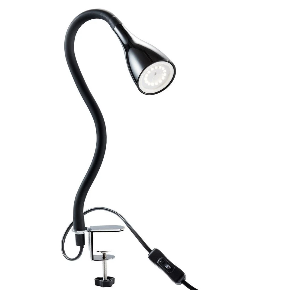 LED Klemmleuchte Tischlampe Dimmbar Büro Flexibel 230V 5W Leselampe Schwarz - Bild 1 von 4