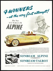 Sunbeam Alpine Sunbeam Talbot Sheila Van Damm 1953 Advert P621 - Picture 1 of 1