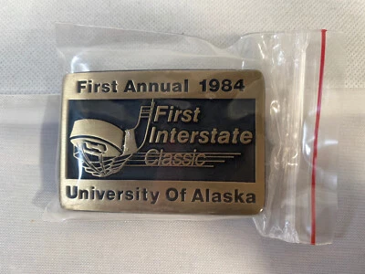Hockey First Annual 1984 University of Alaska First Interstate Classic Buckle - Image 1 of 4