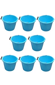 8 x 14L Builders Bucket Plastic Storage Home Kitchen Garden Farm - Sky Blue - Picture 1 of 13