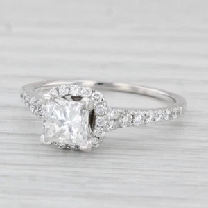 Scott Kay 1.42ctw Princess Diamond Halo Engagement Ring 14k Gold Size 8 EGL USA - Picture 1 of 10