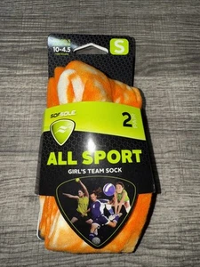 NEW NIP 2 Pair SofSole All Sport Girl’s Team Socks Orange Tie-Dye Small (10-4.5) - Picture 1 of 7