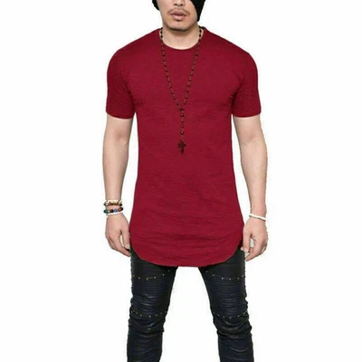 CAMISETA HOMBRE EXTRA URBANA LARGA CUERPO ALTO CAMISETA LONGLINE OVERSIZE LISA TOP OFERTA Foto 1 de 4