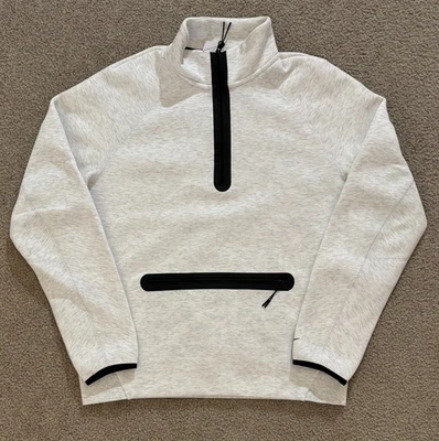 Moletom pulôver Nike Tech Fleece 1/2 zíper urze branco masculino grande FB7998-051 - Imagem 1 de 4