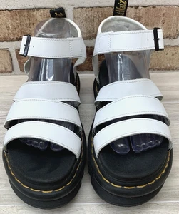 Sandalias de gladiador Doc Marten Blaire para mujer talla 8 de cuero blanco con tiras - Imagen 1 de 1