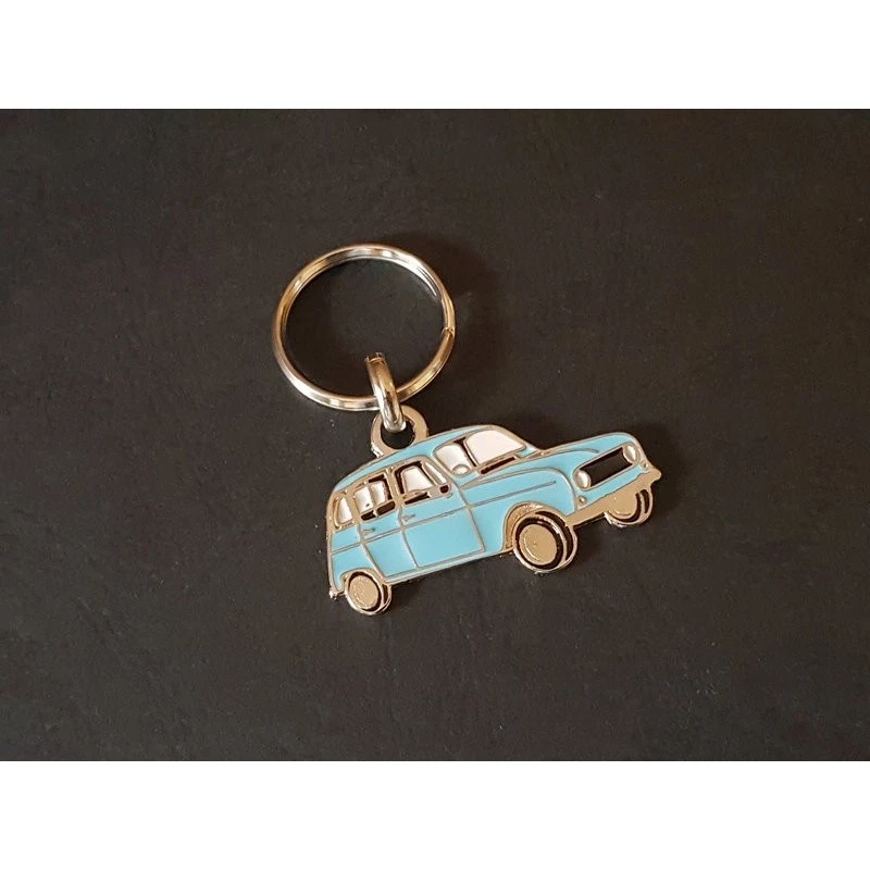 Porte-clés profil Renault 4, R4 TL GTL 4L (bleu clair) - Photo 1/1