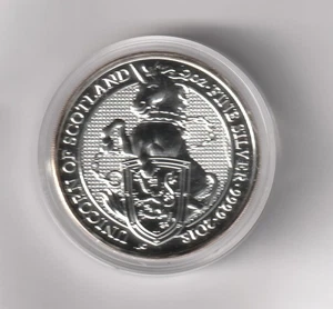 2 Unzen GBR 2018 Queen´s Beasts 999 Silber 62,2 G. Unicorn of Scotland ST - (69) - Bild 1 von 2