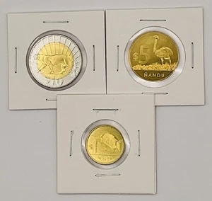 Uruguay Wildlife Coin Lot Armadillo Rhea Puma 1 5 10 Peso KM134 135 137 UNC - Picture 1 of 10