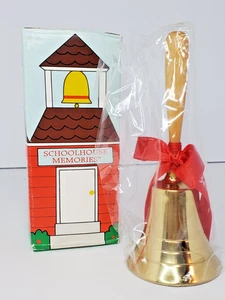 Russ Brass + Wood " World's Best Teacher" School Bell Teacher Gift w/ Red Ribbon - Picture 1 of 7