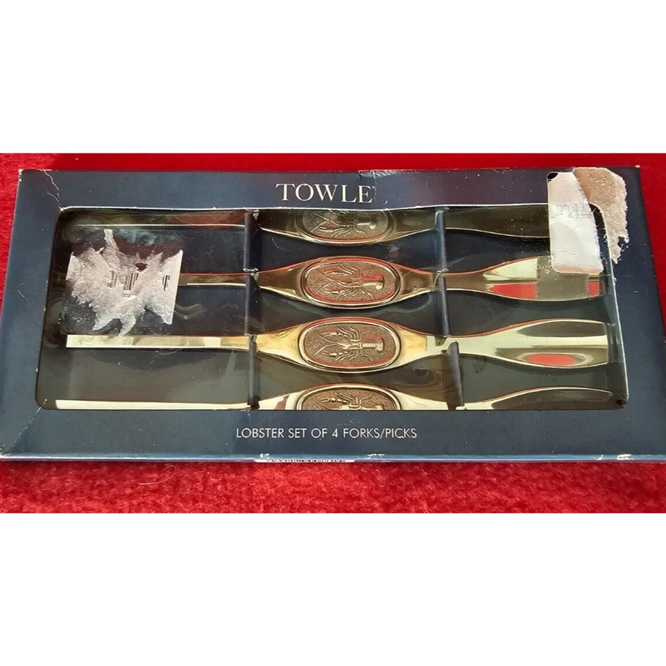 SET of 4 NEW Towle Lobster Crab Seafood Pick Forks - Image 1 of 2