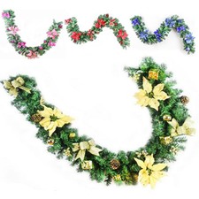 FESTIVAL CHRISTMAS HANGING GARLAND ARTIFICIAL WREATH GARDEN & BALCONY DECORATION