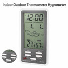 Thermometer Digital LCD Hygrometer Humidity Meter Room Indoor Temperature Clock