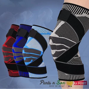 3D Design Knee Brace Breathable Sleeve Support Gym Running Jogging Sports - Picture 1 of 13