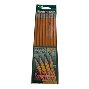 Vintage Empire Non Toxic Pencils 8 Pack No. 2 SEALED NOS Made in USA - Picture 1 of 3