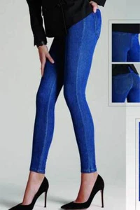 Leggings donna Matignon denim jeans in cotone con tasche sul retro art Minimal - Imagen 1 de 3
