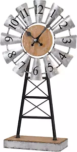 Bauernhaus Tischuhr auf Ständer, verzinkte Windmühle Vintage Uhr, Deko Wi - Bild 1 von 12
