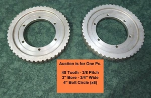 48 Tooth Aluminum Timing Belt "L" Pulley 3/8" Pitch (43962-Tub-E) - Picture 1 of 3