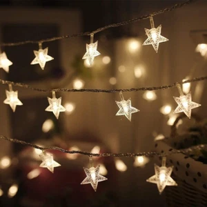 100 LED Star String Lights, 33FT Plug in Fairy String Lights Waterproof, Extenda - Picture 1 of 12